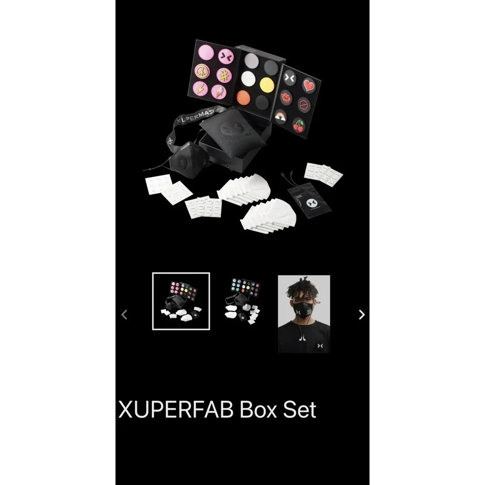 XUPERMASK XUPERFAB Box Set‎ Black Face Mask Honeywell Filters Patches Stickers